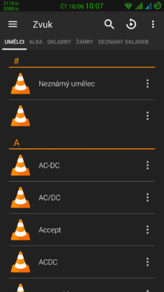 Obrázek: VLC Android - zvukové stopy