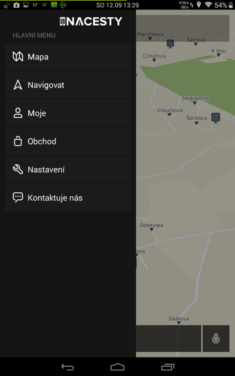 Obrázek: Menu appky NaCesty